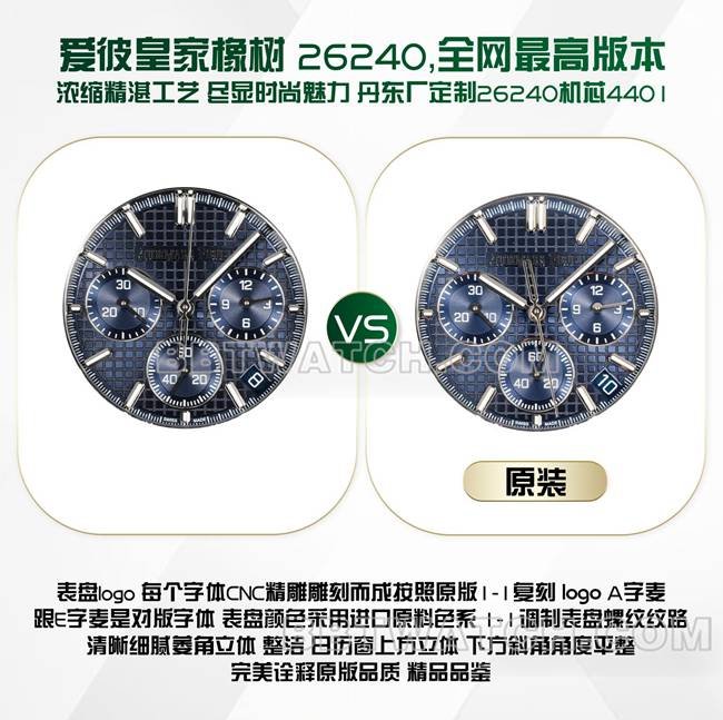 BLS Factory Audemars Piguet Royal Oak 26240 Meticulous Replica vs Genuine: High-Restoration Stainless Steel Comparison