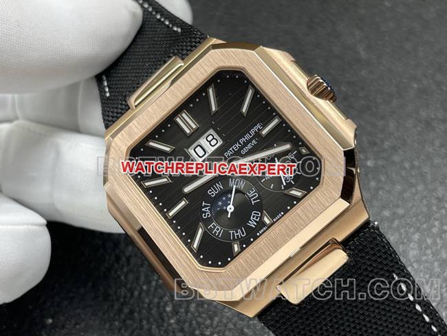 P1 Factory Patek Philippe Cubitus 5822P-001 Blue Sunburst Dial 45mm Square Rounded Case Top-Quality CollectWatch