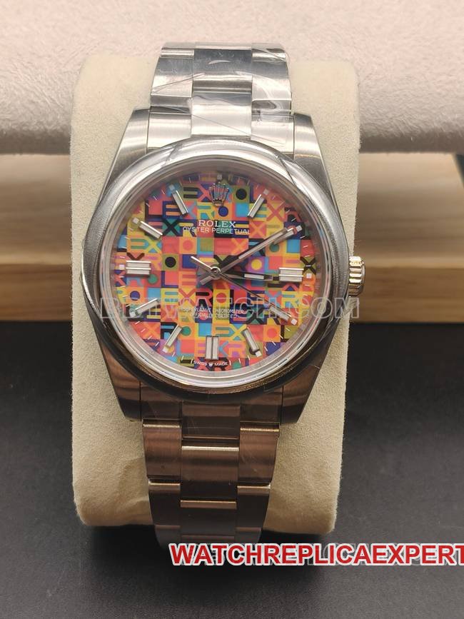 Rolex Oyster Perpetual 36 Color Dial 126000 Lacquer CollectWatch with Retro Celebration Plate Design
