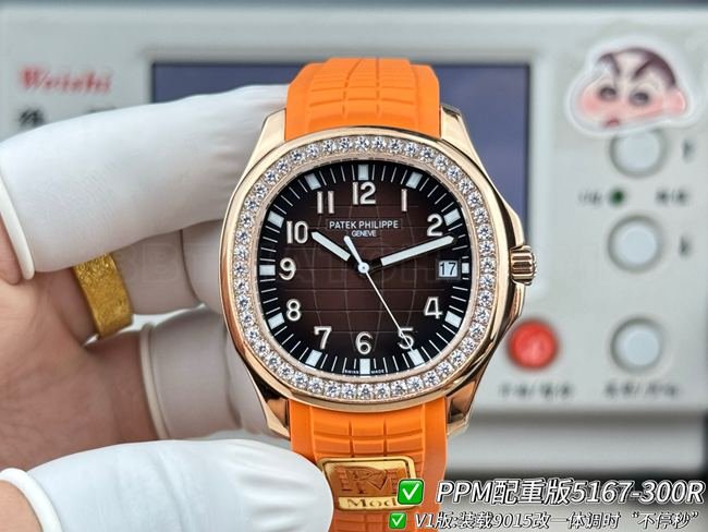 Patek Philippe Aquanaut 5167 PPM Factory Dark Brown Dial Diamond Bezel Original Factory Collect