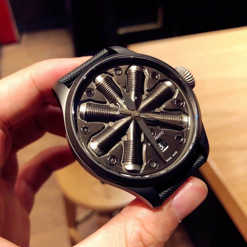 IWC Men's Watch Price Guide: Super Clone with Bendable Lugs & Blue Dial