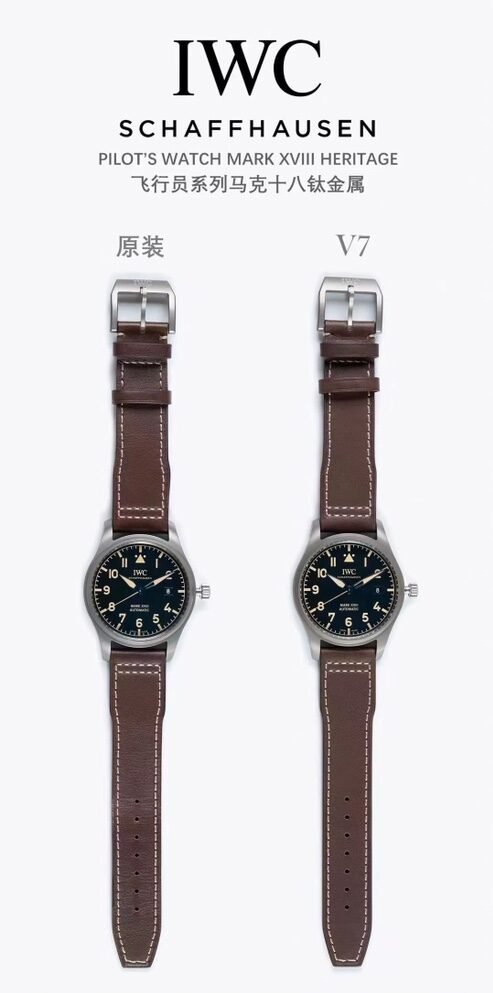 V7 Factory IWC Pilot IW327006 Super Clone with Genuine Swiss ETA2892A2 Movement Comparison Review