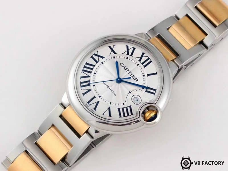 V9 Factory Cartier Blue Balloon W69009Z3 Intermediate Gold Model: Streamlined Case and Sapphire Crystal Crown Replica Review