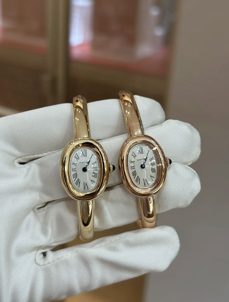 Cartier WGBA0045 Baignoire Serie Bath-Tub 1:1 Top-Qualität Replika-Uhr mit handgefertigtem 18K Gold und silber-weißem elliptischem Quarz-Zifferblatt — luxury replica watch guide | Watch Replica Expert