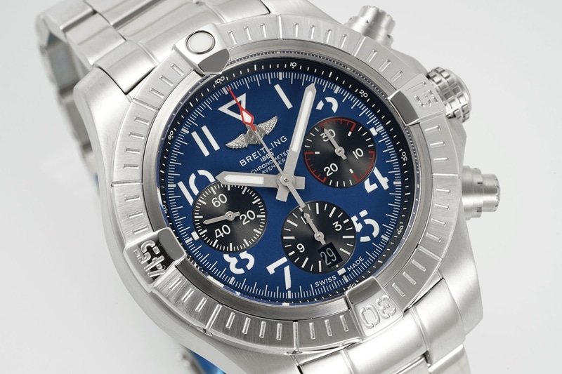 BLS factory Breitling Avengers top-tier replica watch B01chronograph2024 latest blue dialsteel bracelet details