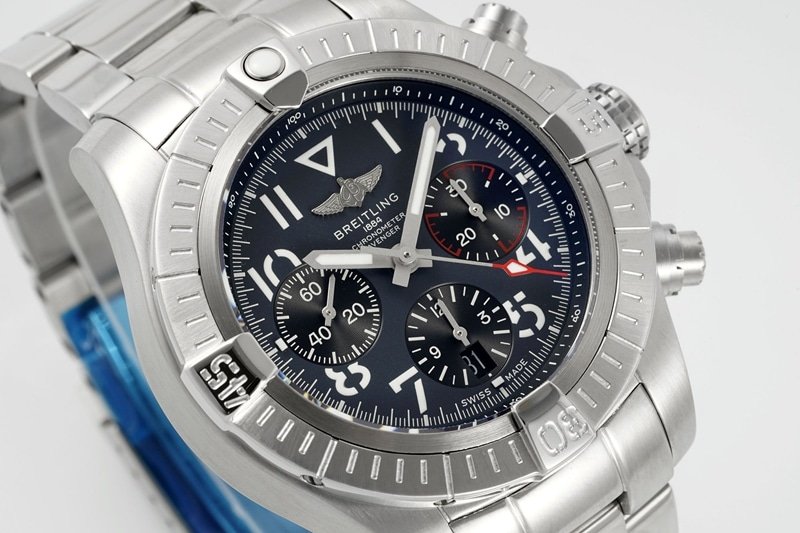 Breitling Avengers top-tier replica watch B01chronograph2024 latest black dialsteel braceletBLS factory 1