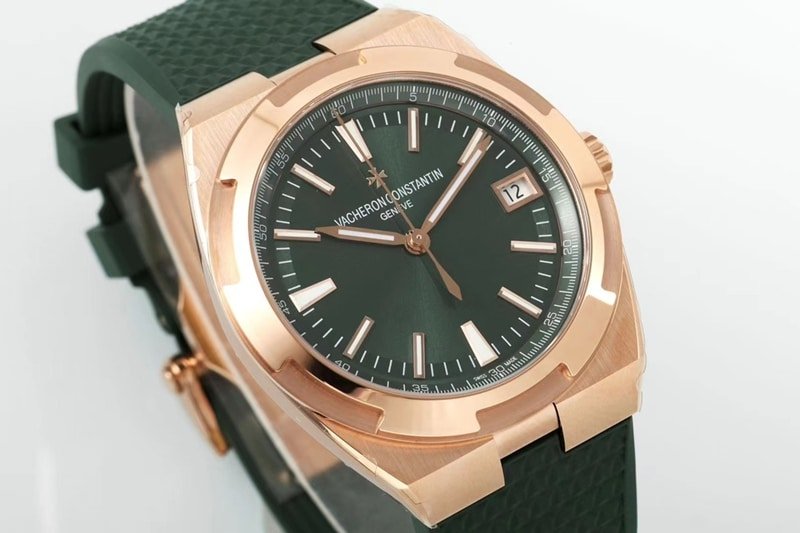Vacheron Constantin top-tier replica watch green dial4520Vrubber strap41mmrose gold2