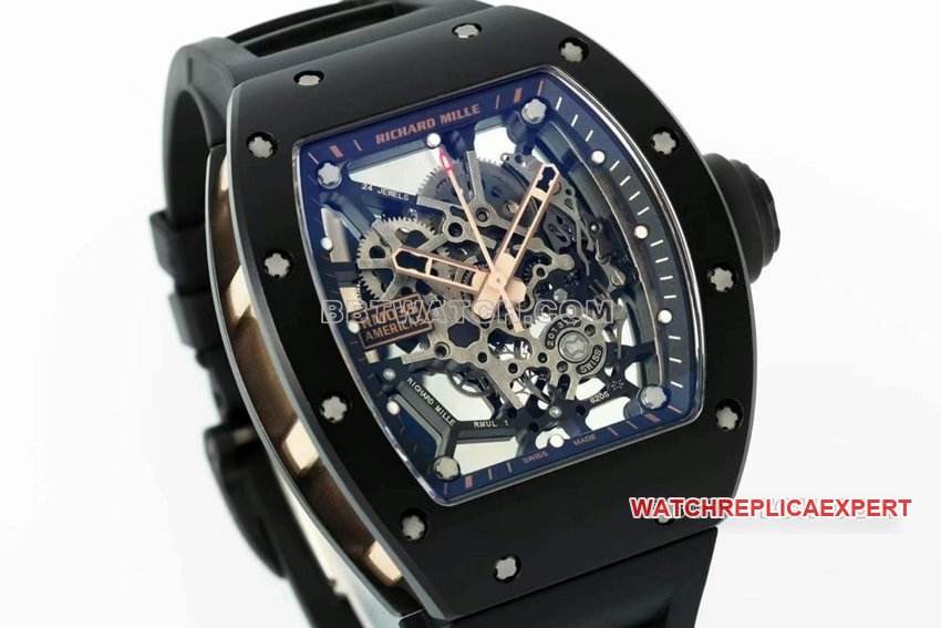 Richard Mille men's 1:1top-tier replica hollow plate yellow gold shell RM 035front live photo