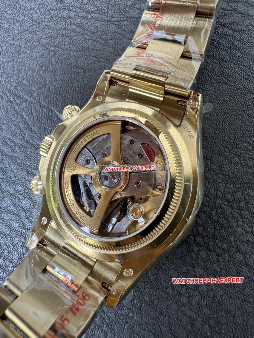 QF factory Rolex Daytona top 1:1 imitation black plate gold steel strap models back actual photo