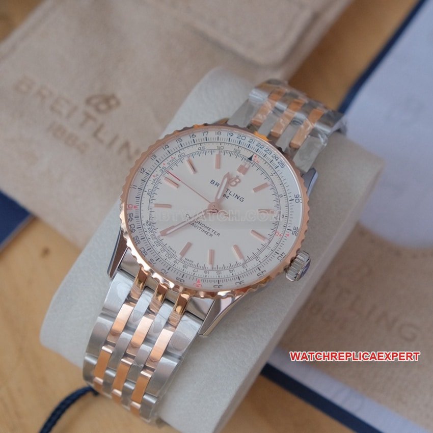 Breitling aviation chronographtop-tier 1:1high-quality replica silver white dialU17329F41G1U1front live photo