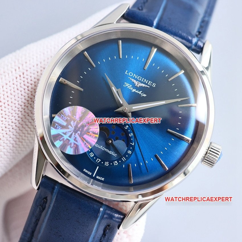 TW factory Longines classic replica1:1super cloneblue dialmoon phaseL4.815.4.92.2front live photo