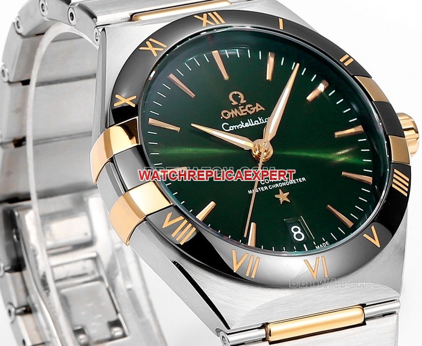 V+ Factory Omega Constellation top-tier 1:1high-quality replicagreen dialsteel bracelet model 131.23.41.21.10.001front live photo