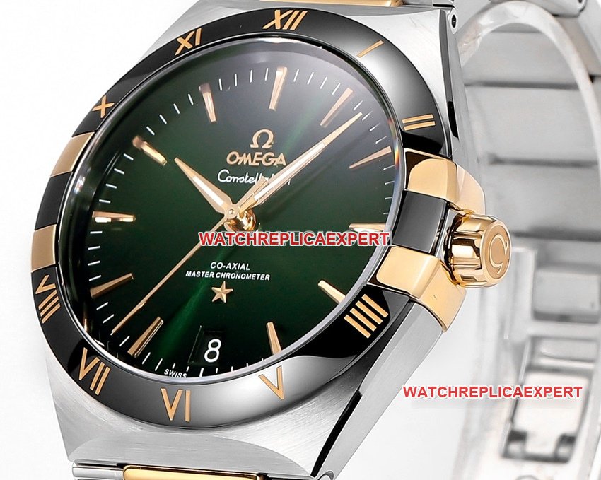 V+ Factory Omega Constellation top-tier 1:1high-quality replicagreen dialsteel bracelet model 131.23.41.21.10.001front live photo