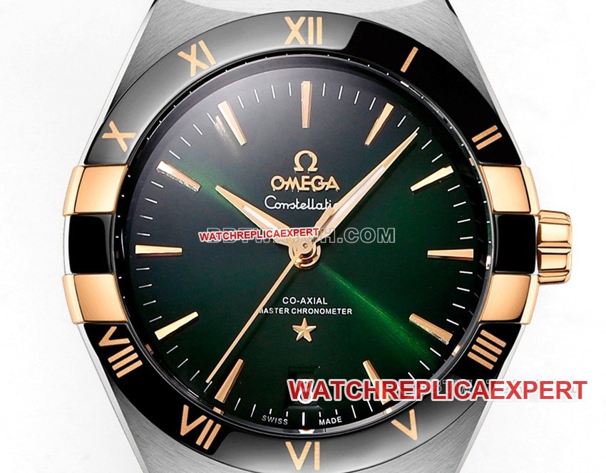 V+ Factory Omega Constellation top-tier 1:1high-quality replicagreen dialsteel bracelet model 131.23.41.21.10.001front live photo