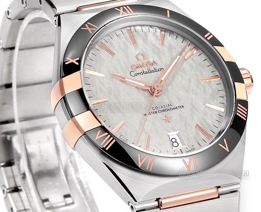 V+ Factory Omega Constellation 1:1super clone rhodium gray plate steel bracelet model 131.23.41.21.06.001front live photo