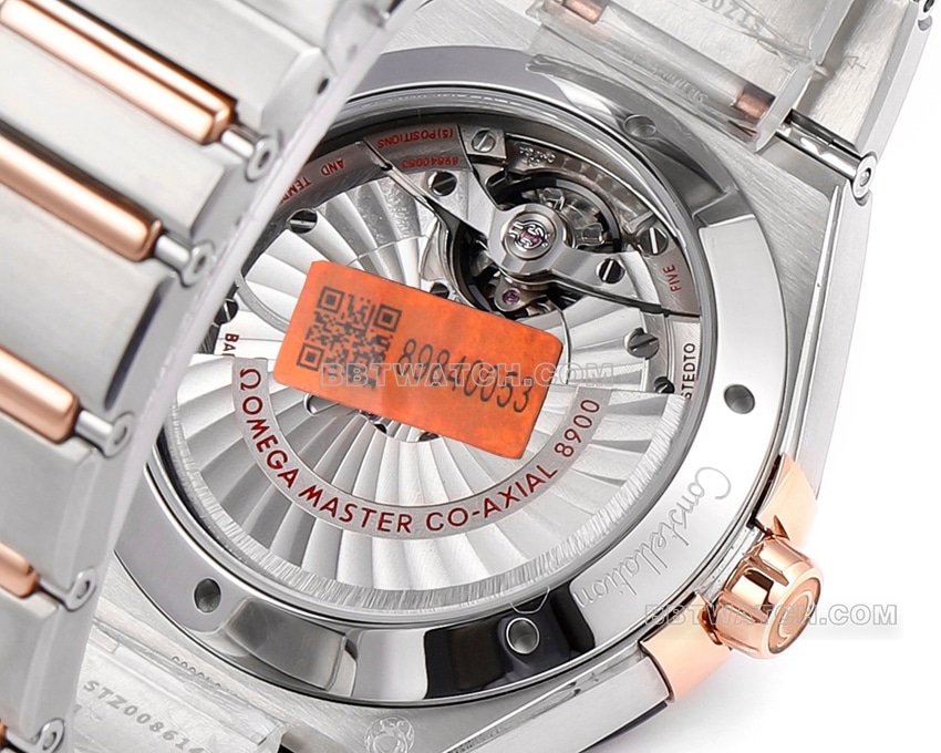 V+ Factory Omega Constellation 1:1super clone rhodium gray plate steel bracelet model 131.23.41.21.06.001caseback live photo