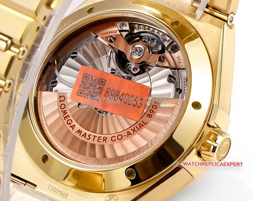 V+ Factory Omega Constellation 1:1super clone gold plate gold 131.50.41.21.99.001caseback live photo