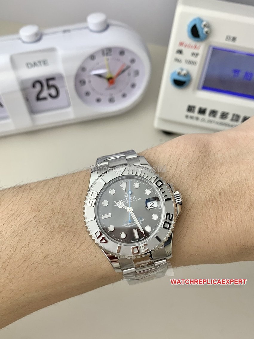 Factory C Rolex Yacht-Master 1:1 super clone gray plate 268622 wearing live photos