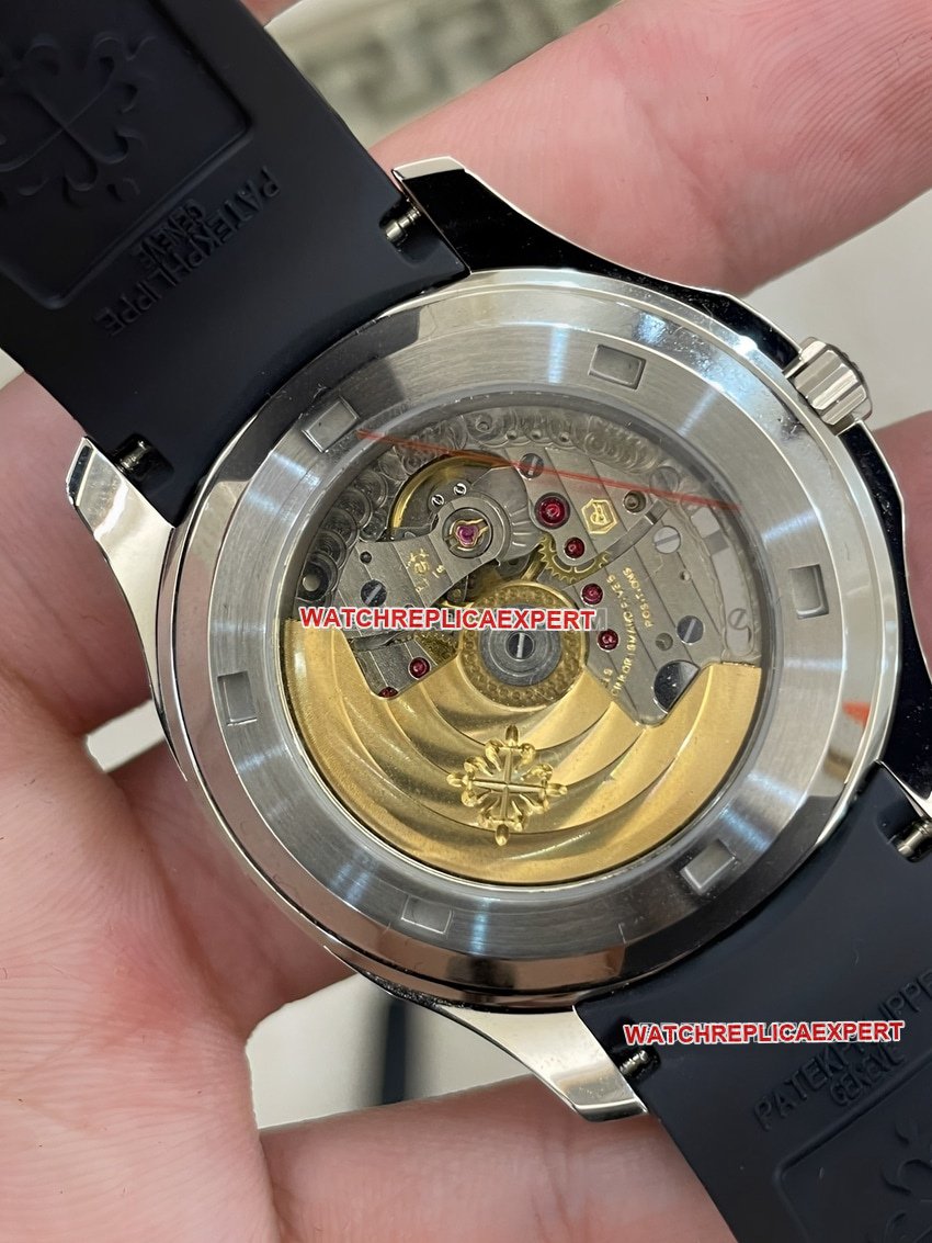 Patek Philippetop-tier 1:1high-quality replica grenade black dial diamond rubber caseback live photo