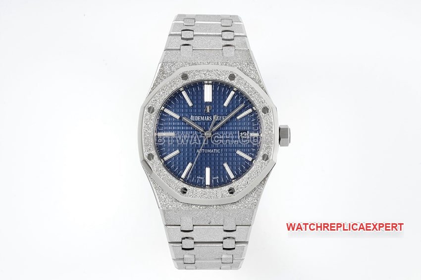 ZF Audemars Piguet Royal Oak 15410BC Frost Gold „Unibody CAL.3120“ 1:1 mechanische Uhr mit blauem Zifferblatt oben — detailed review and buying guide | Watch Replica Expert
