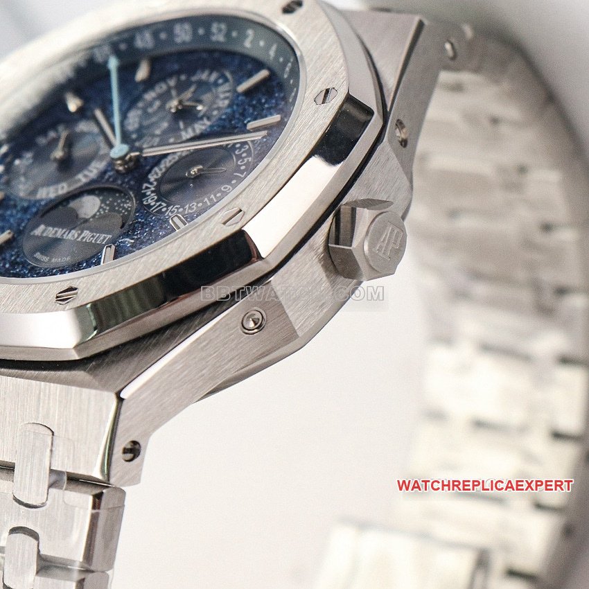 Audemars PiguetRoyal Oak1:1super cloneblue dial perpetual calendar 26574STside live photo