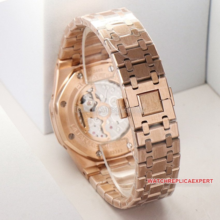 Audemars PiguetRoyal Oaktop-tier 1:1super clone black hollow plate rose goldbraceletlive photos