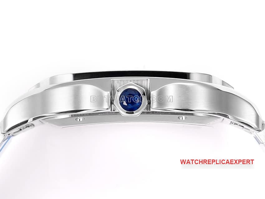 THB factory Cartier Santos 1:1 super clone black and gray plate steel bracelet model side live photo