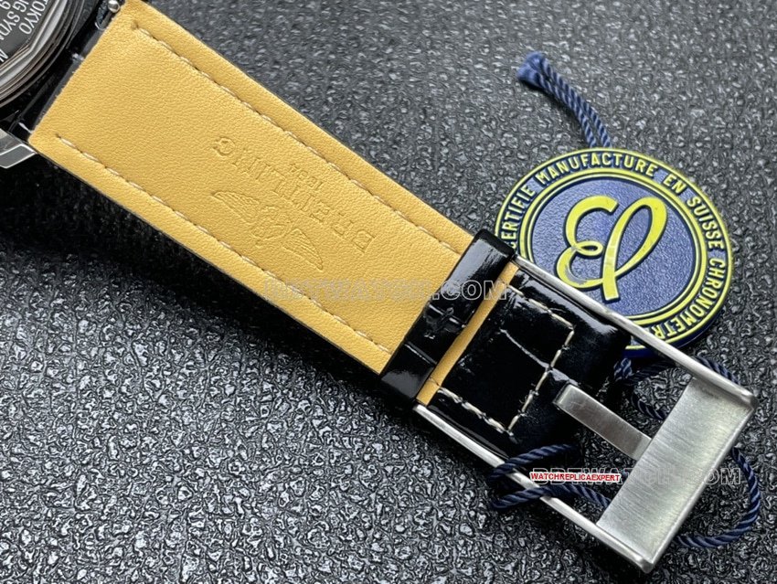BLS factory Breitling aviation chronographtop-tier 1:1high-quality replicasilver dial perpetual calendar leather strap model braceletlive photos