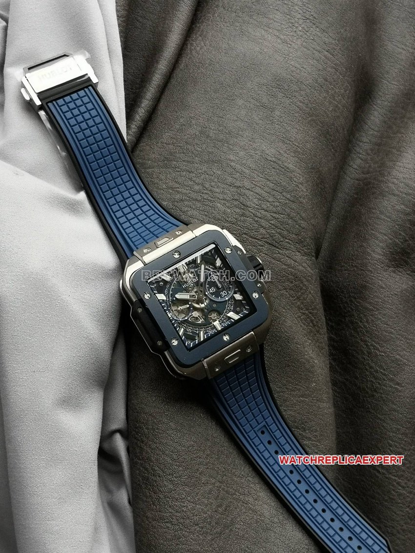 BBF factory Hublot table super clone hollow plate blue ceramic bezel821.NL.5170.RXfront live photo
