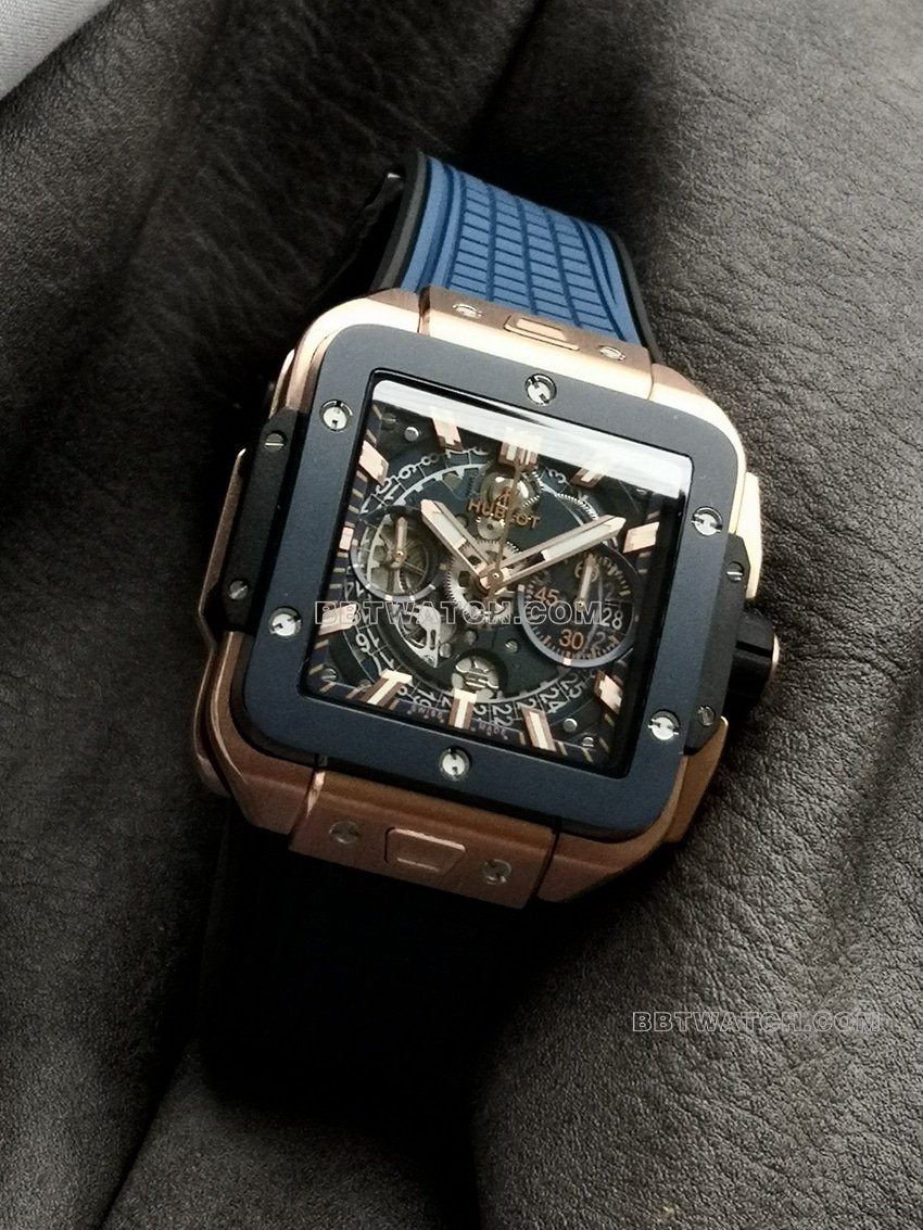 BBF factory Hublot watch top-tier 1:1high-quality replica blue ceramic bezel hollow plate Wangjin 821.OL.5180.RXfront live photo