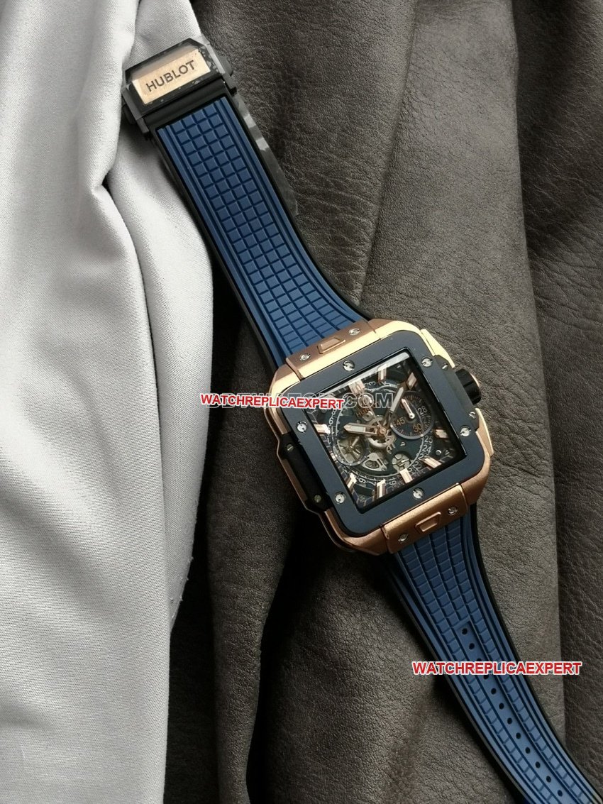 BBF factory Hublot watch top-tier 1:1high-quality replica blue ceramic bezel hollow plate Wangjin 821.OL.5180.RXfront live photo