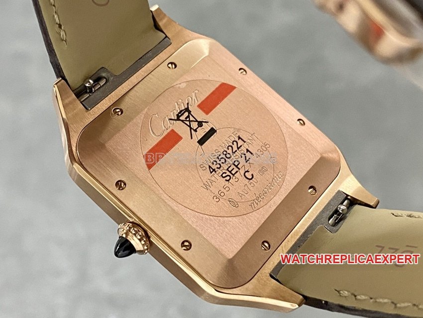 F1 factory Cartier Santos super clone gray plate rose gold large size WGSA0032caseback live photo