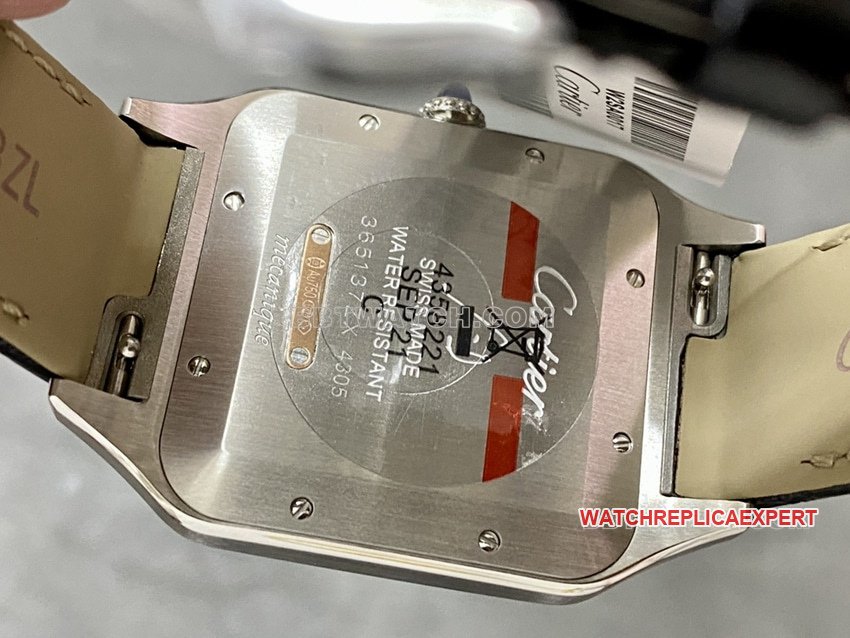 F1 factory Cartier Santos 1:1 top-tier replicasilver dialrose gold ring large size W2SA0017caseback live photo