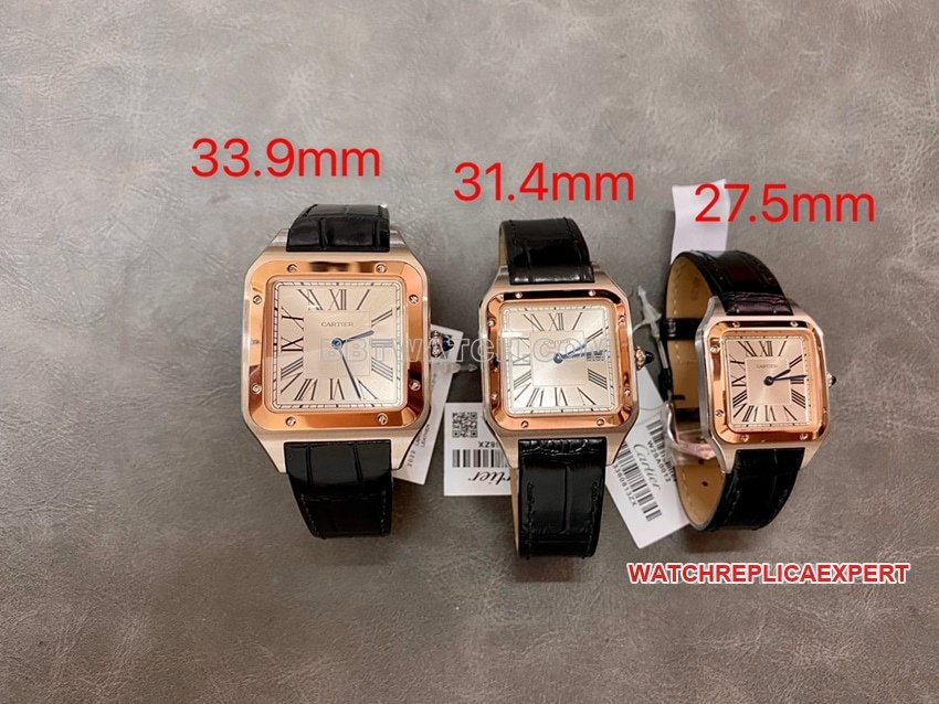 F1 factory Cartier Santos 1:1 top-tier replica silver dialrose gold circle large size W2SA0017 front live photo
