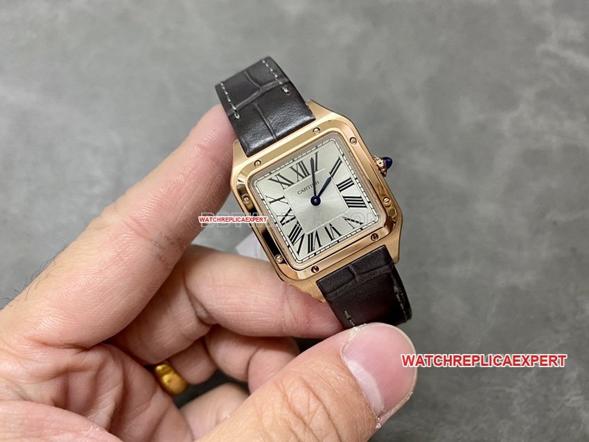 F1 factory Cartier Santos 1:1 super A super clone silver plate rose gold small WGSA0022 front real picture