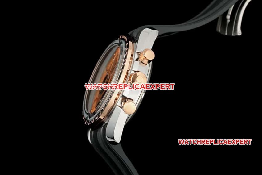 Omega Speedmaster top 1:1 imitation pink gold plate rubber models 310.20.42.50.99.001 side actual photo