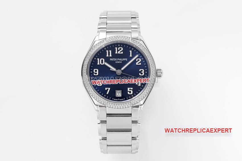 PPF Patek Philippe Twenty ~ 4 7300/1200A-001 Relógio automático com mostrador azul e diamantes naturais deslumbrantes — luxury replica watch guide | Watch Replica Expert