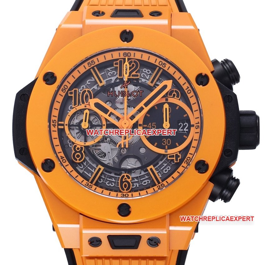 BBF factory Hublotsuper clone hollow plate orange rubber model 441.CU.5910.RXfront live photo
