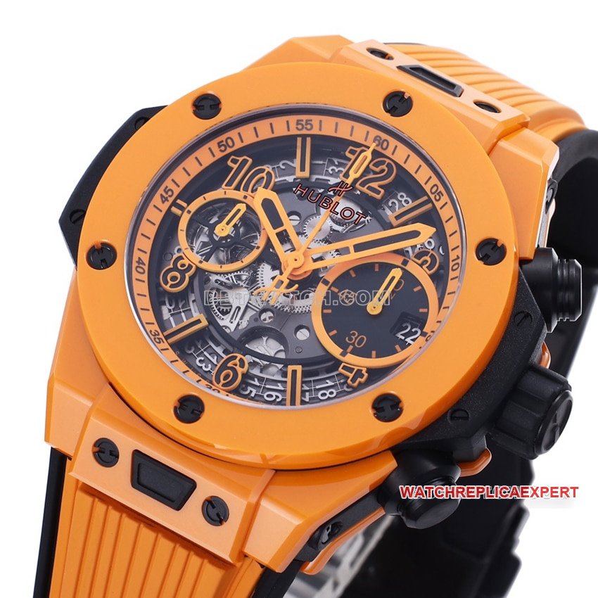 BBF factory Hublotsuper clone hollow plate orange rubber model 441.CU.5910.RXfront live photo