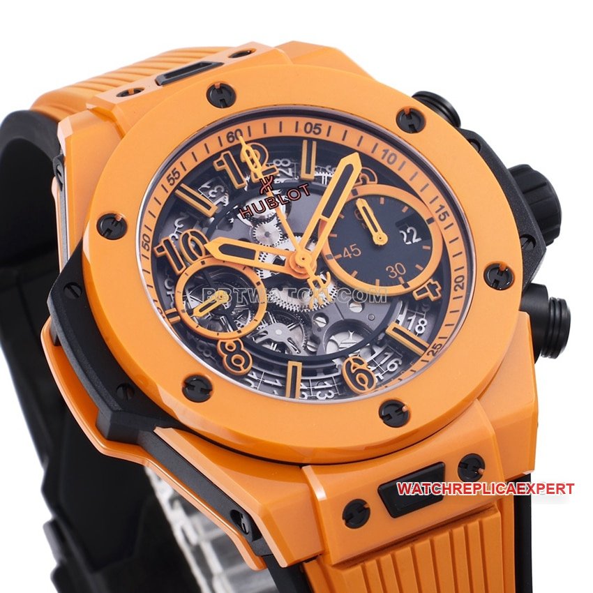 BBF factory Hublotsuper clone hollow plate orange rubber model 441.CU.5910.RXfront live photo