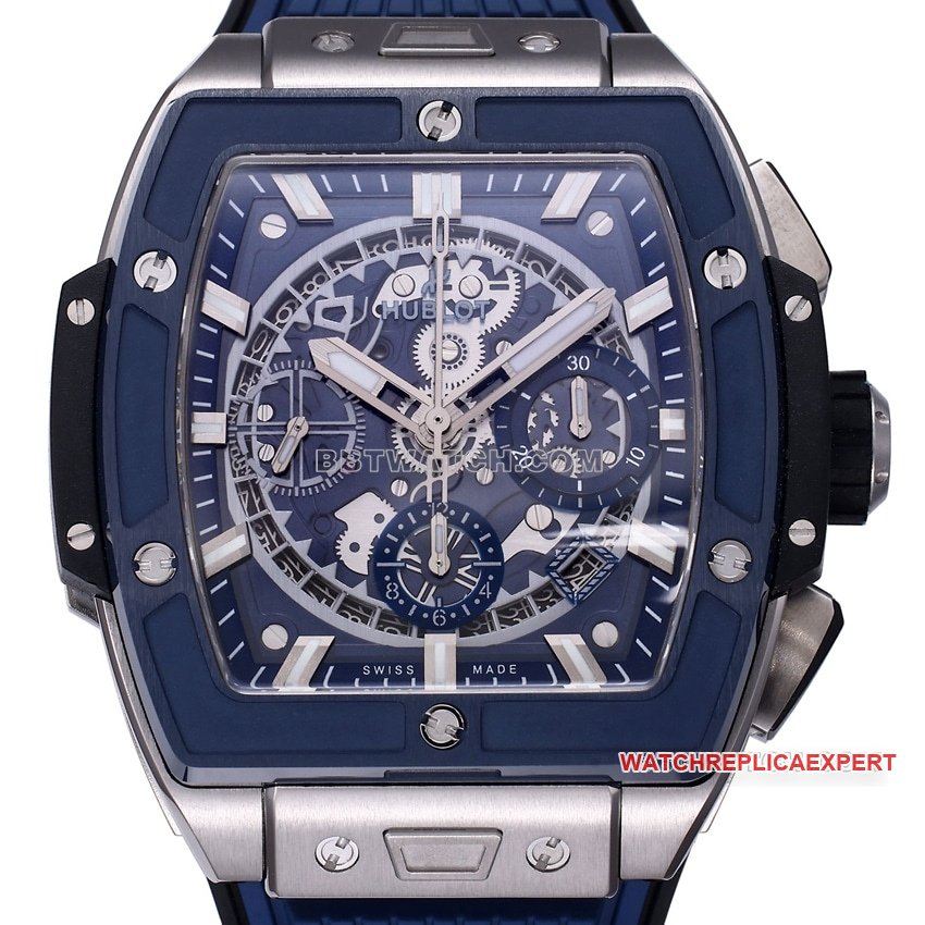 BBF factory Hublot1:1top-tier replica blue hollow plate 642.NL.7170.RXfront live photo