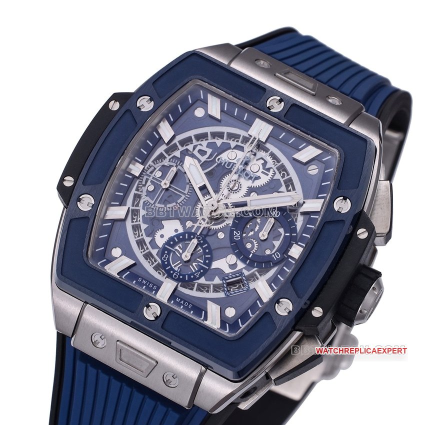 BBF factory Hublot1:1top-tier replica blue hollow plate 642.NL.7170.RXfront live photo