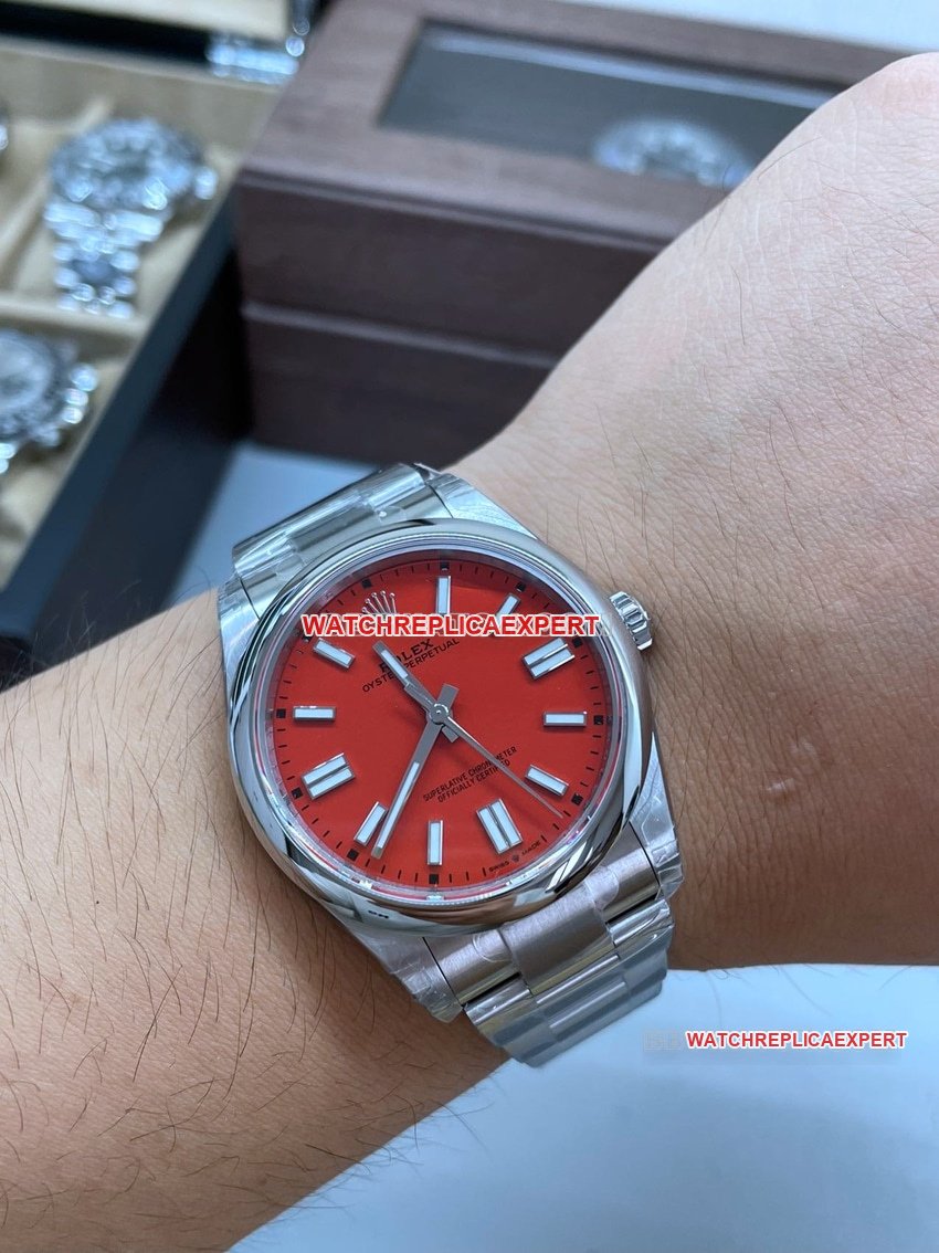 VS Factory Rolex Oyster Perpetual Super A Replica 2024 New 41mm Red Dial m124300-0007 Real Wear Photos