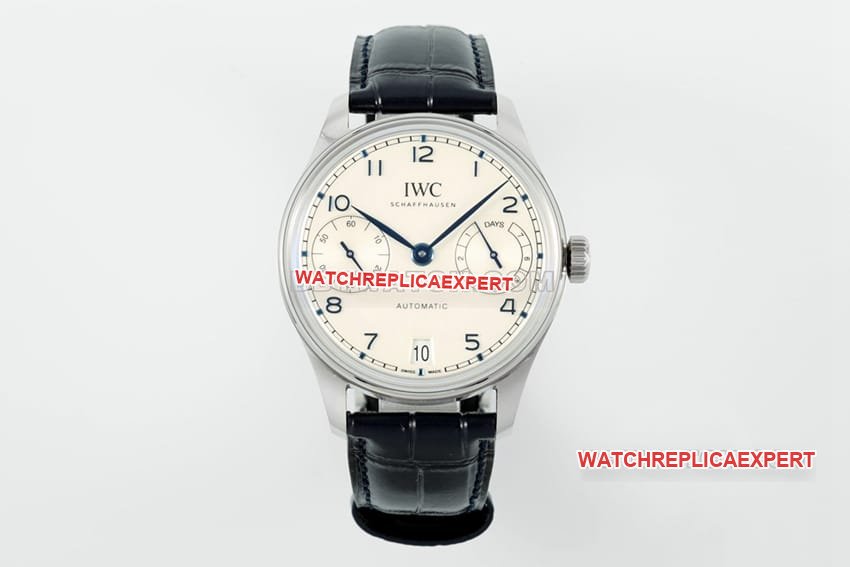 APS 2024 Novo relógio mecânico português de sete dias Link Super Clone IW501702 com mostrador branco prateado — luxury replica watch guide | Watch Replica Expert