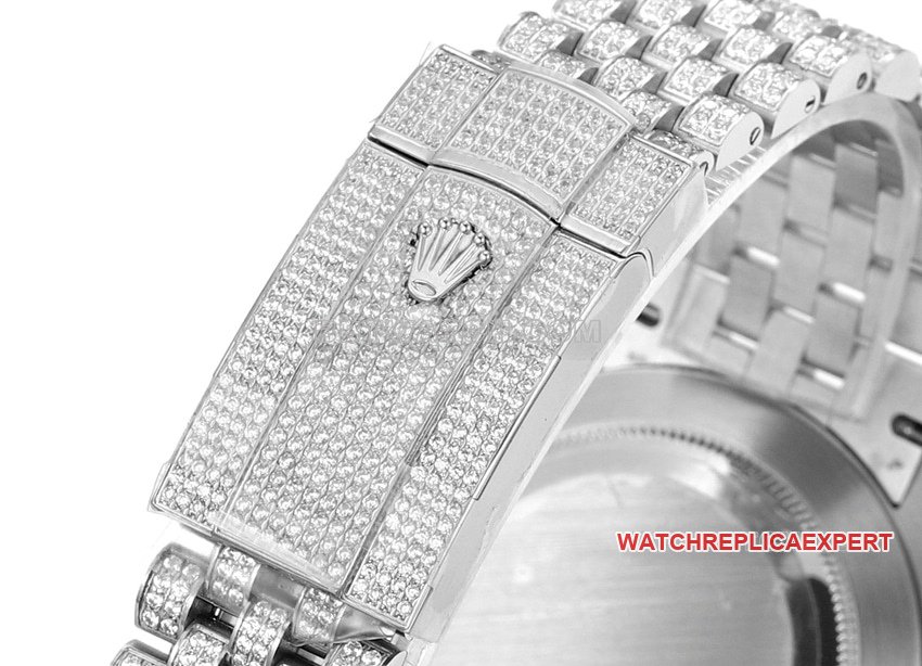 MS factory Rolex log 1:1super clone2024 new full diamond plate color Middle Eastern digital time scale braceletlive photos