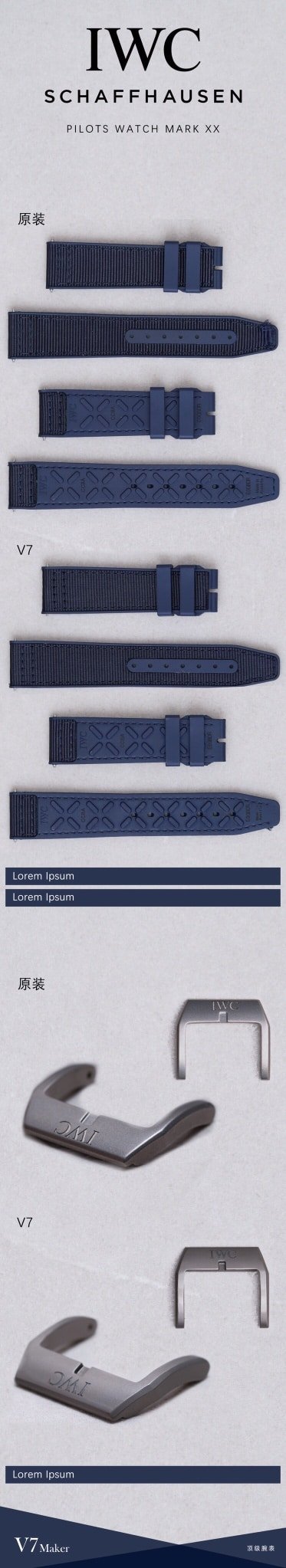 V7 Pilot IW328101 Real vs. Fake Comparison Review IWC Top Replica Watch Appearance Comparison Chart