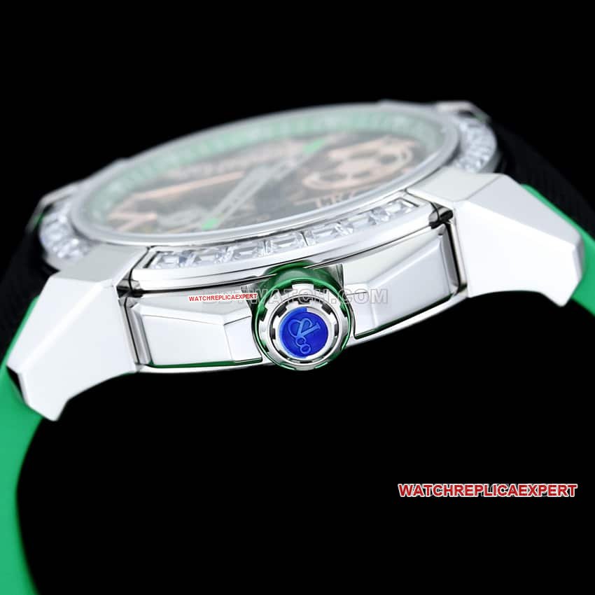 TW factory Czech Leopard 1:1 super clone C Ronaldo CR7 jointly customized diamond bezel black and green style side live photo