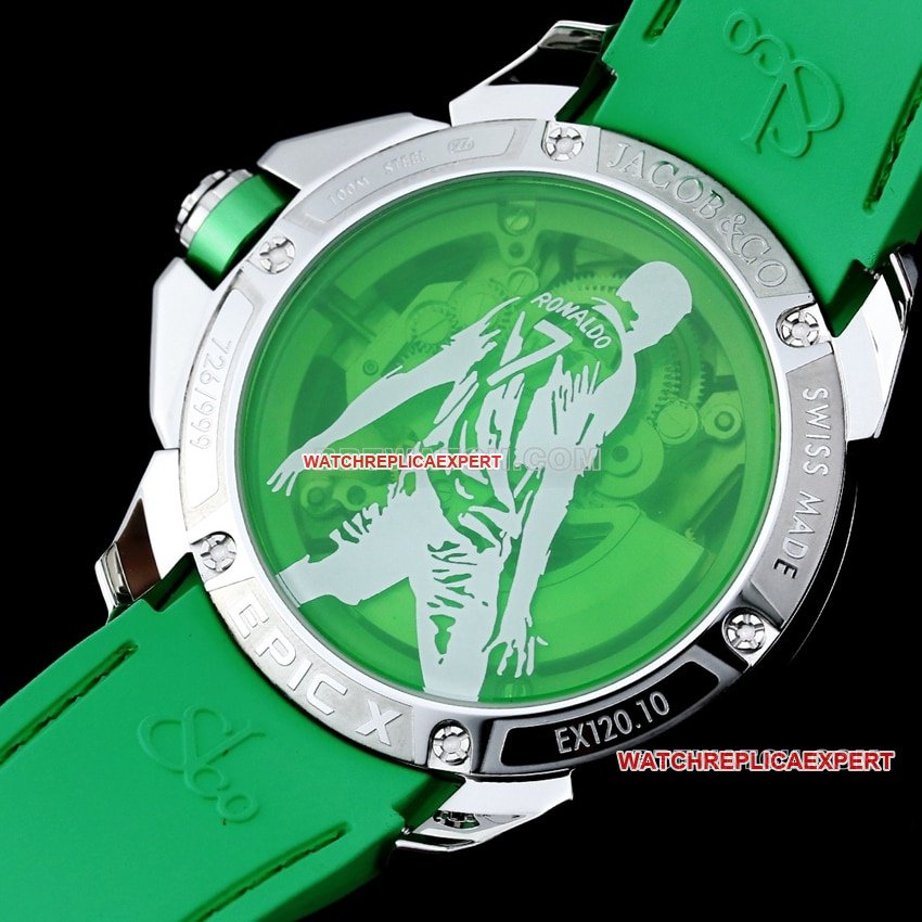 TW factory Czech Leopard 1:1 super clone C Ronaldo CR7 jointly customized diamond bezel black and green caseback live photo