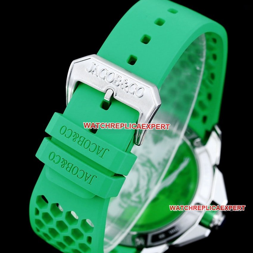 TW factory Czech Leopard super clone C Ronaldo CR7 jointly customized diamond bezel green rubber style braceletlive photos
