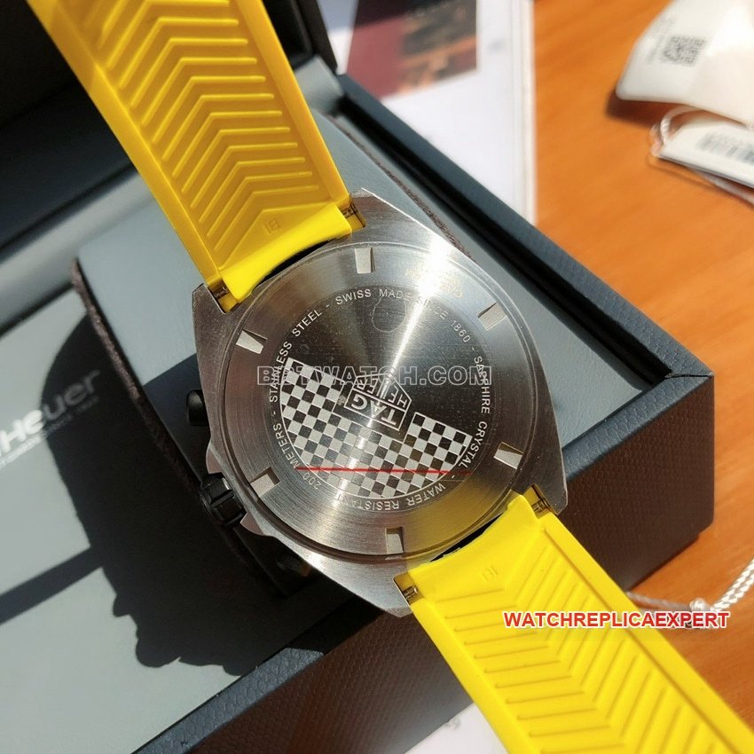 TAG Heuer F1top-tier 1:1super clone yellow plate chronographCAZ101AM.FT8054caseback live photo